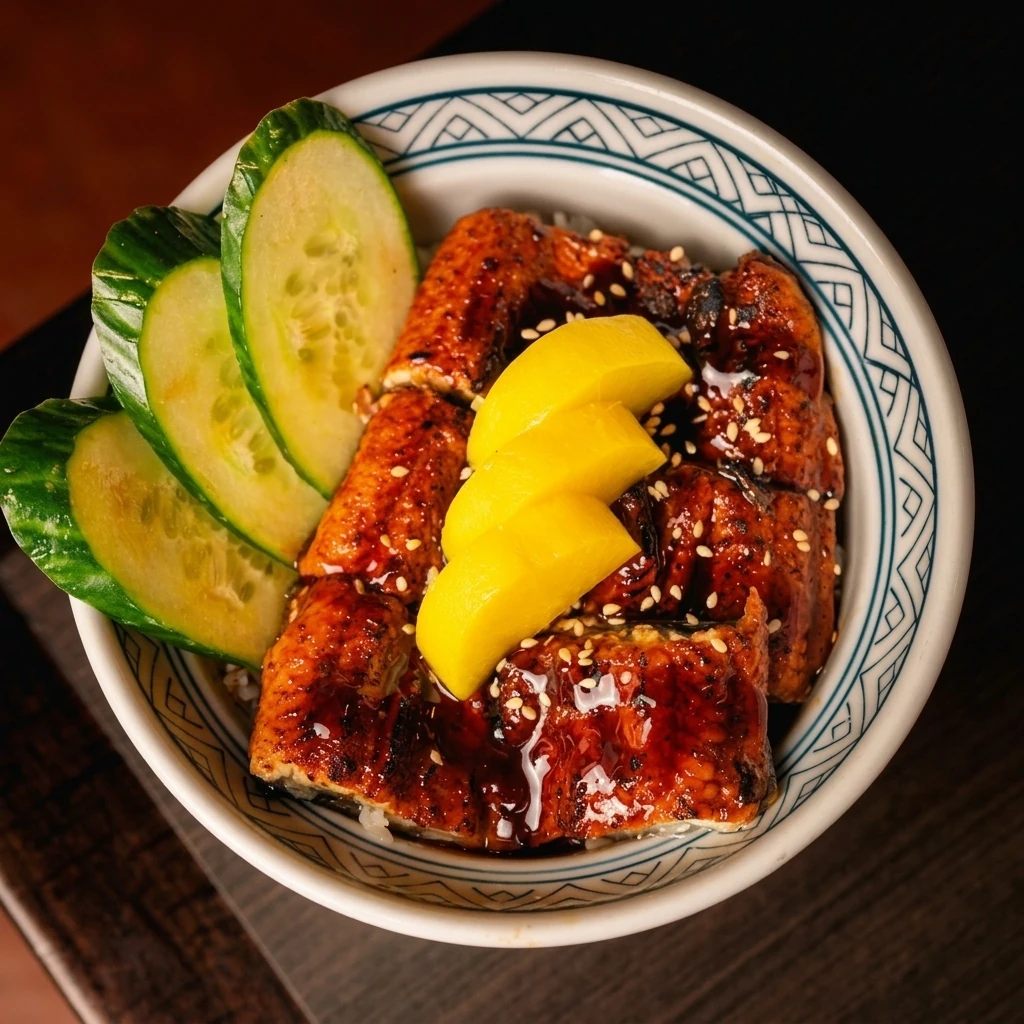 Unagi Don grilled eel over rice at Kon'ya Japan, Japanese restaurant in Mount Pleasant, Calgary